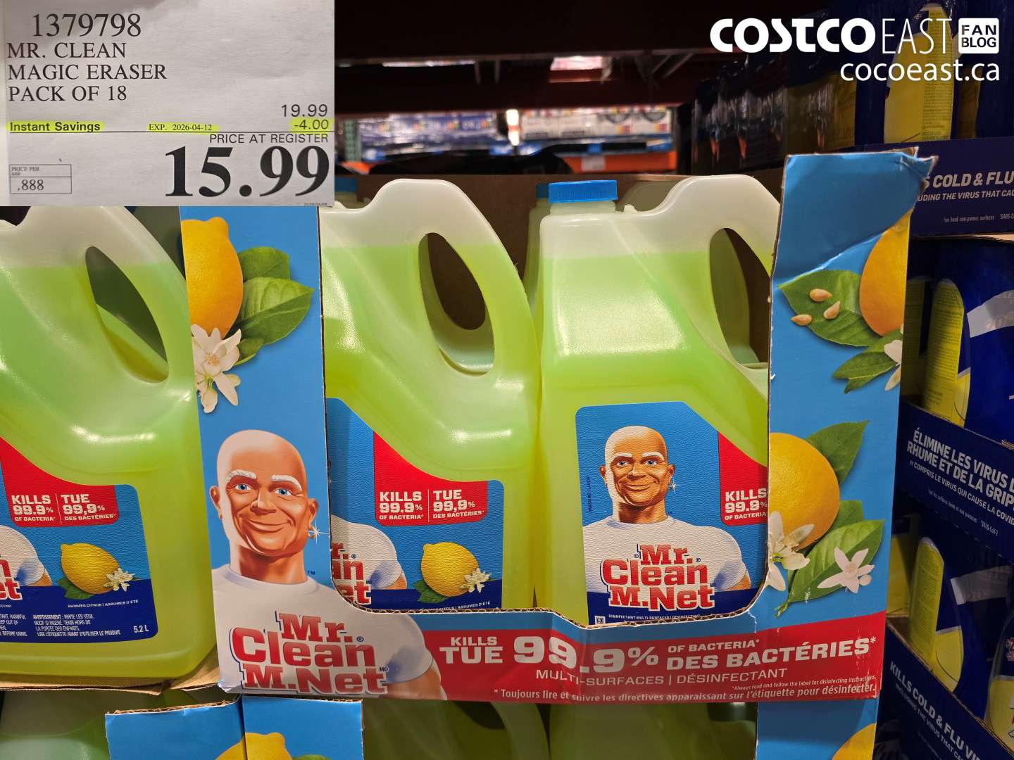 1379798 MR. CLEAN MAGIC ERASER PACK OF 18 ($4.00 INSTANT SAVINGS EXPIRES ON 2026-04-12) $15.99