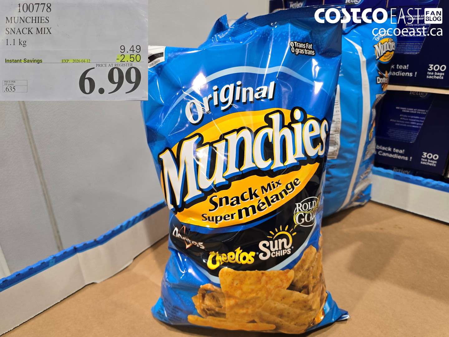 100778 MUNCHIES SNACK MIX 1.1 KG ($2.50 INSTANT SAVINGS EXPIRES ON 2026-04-12) $6.99