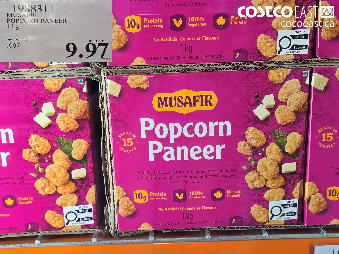 1988311 MUSAFIR POPCORN PANEER 1 KG $9.97