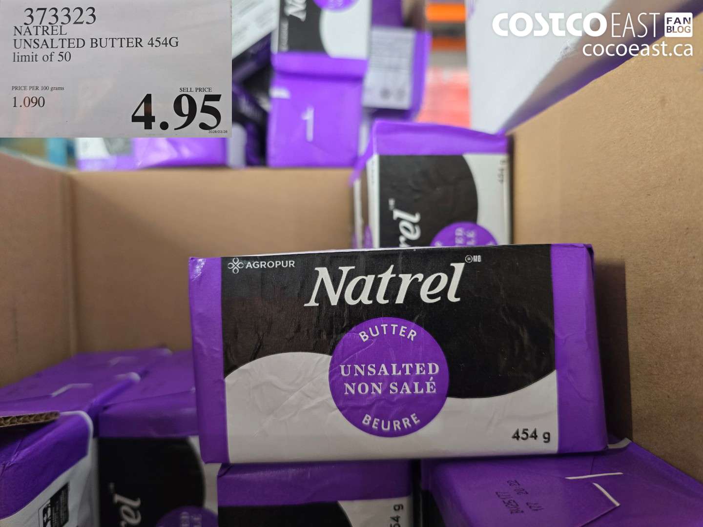 373323 NATREL UNSALTED BUTTER 454G $4.95