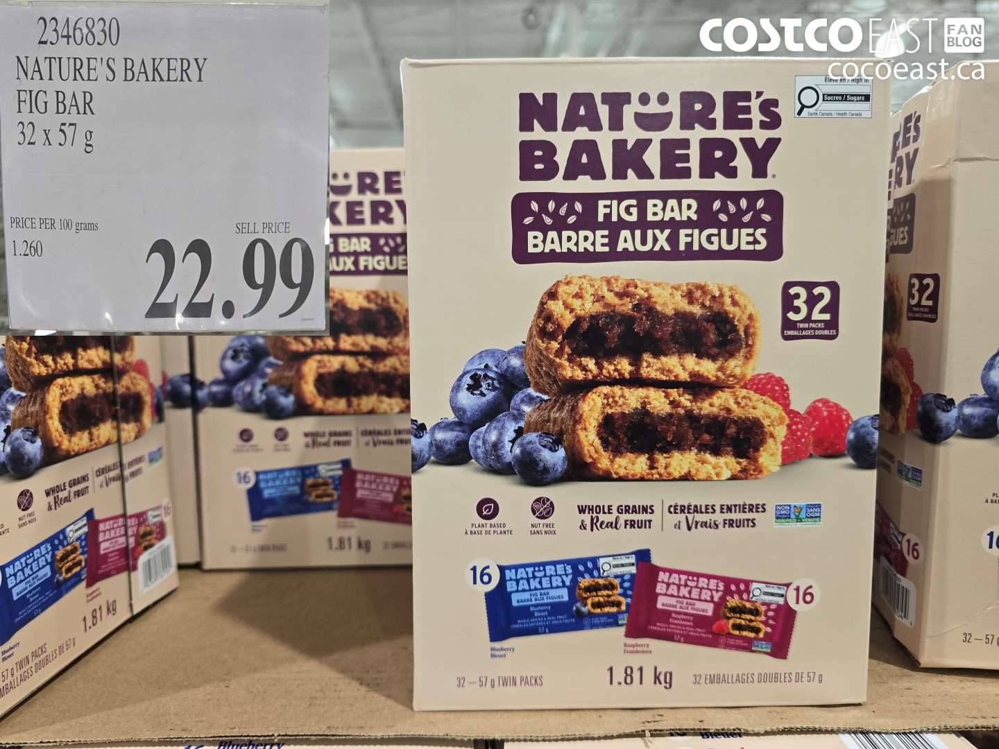 2346830 NATURE'S BAKERY FIG BAR 32 X 57 G $22.99