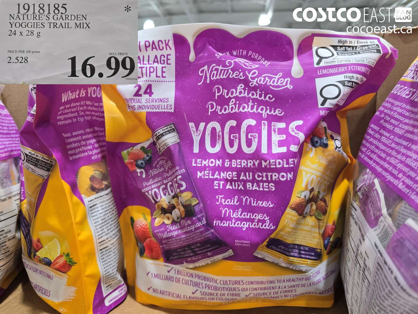 1918185 NATURE'S GARDEN YOGGIES TRAIL MIX 24 X 28 G $16.99