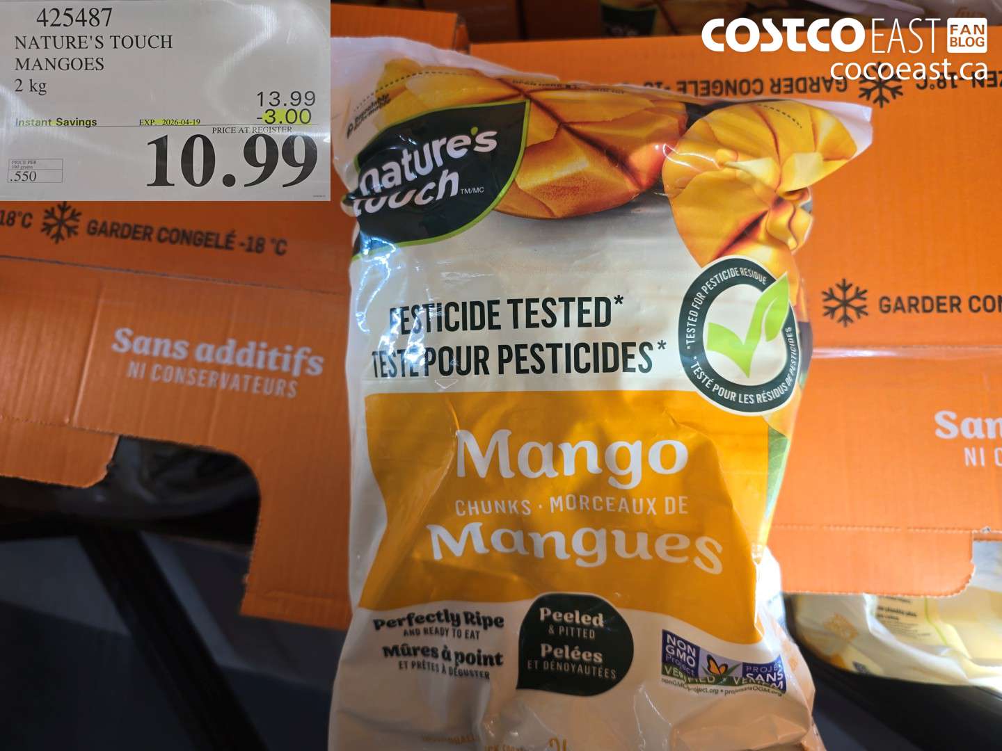 425487 NATURE'S TOUCH MANGOES 2 KG ($3.00 INSTANT SAVINGS EXPIRES ON 2026-04-19) $10.99