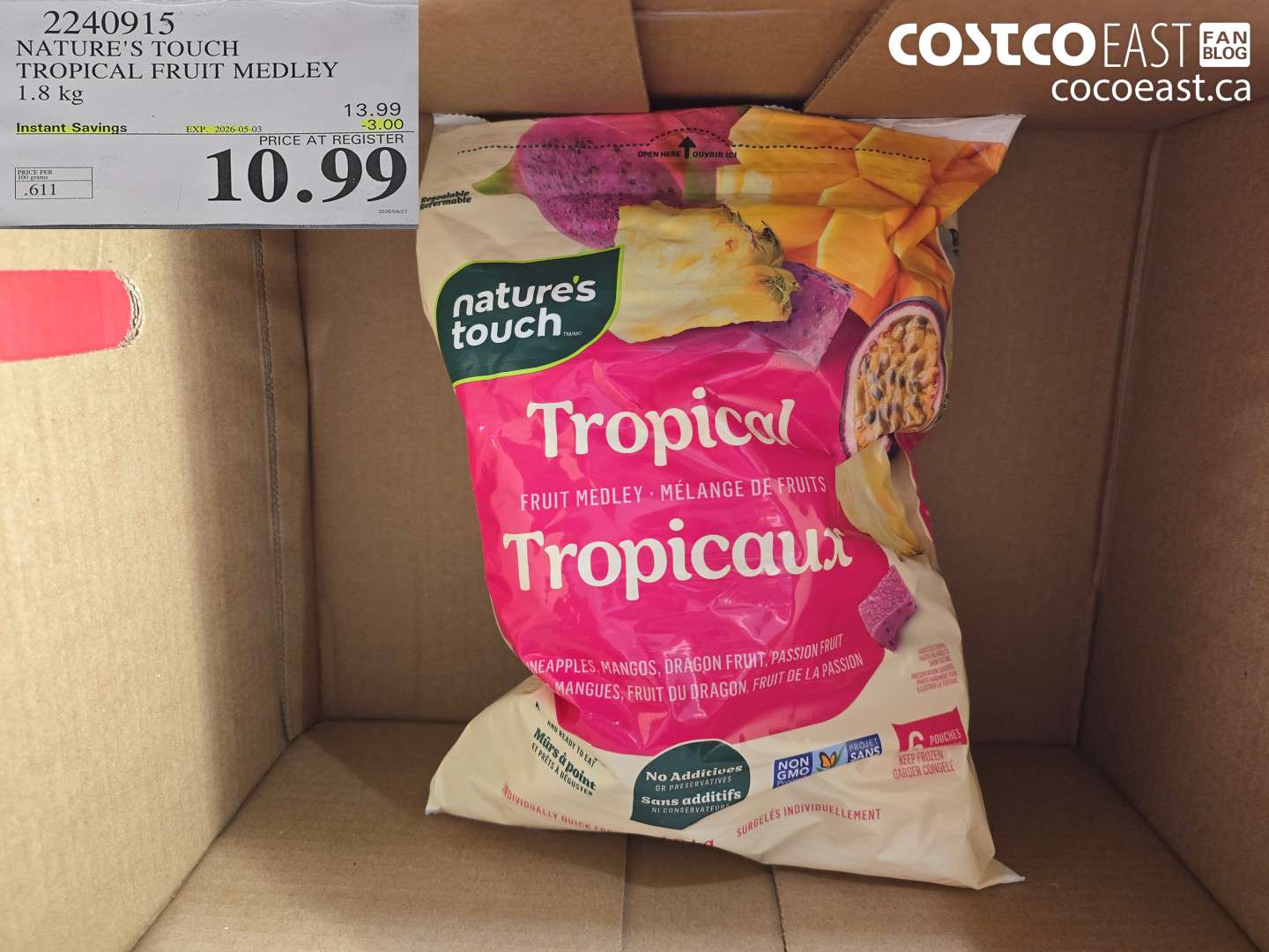 22409115 NATURE'S TOUCH TROPICAL FRUIT MEDLEY 1.8 KG ($3.00 INSTANT SAVINGS EXPIRES ON 2026-05-03) $10.99