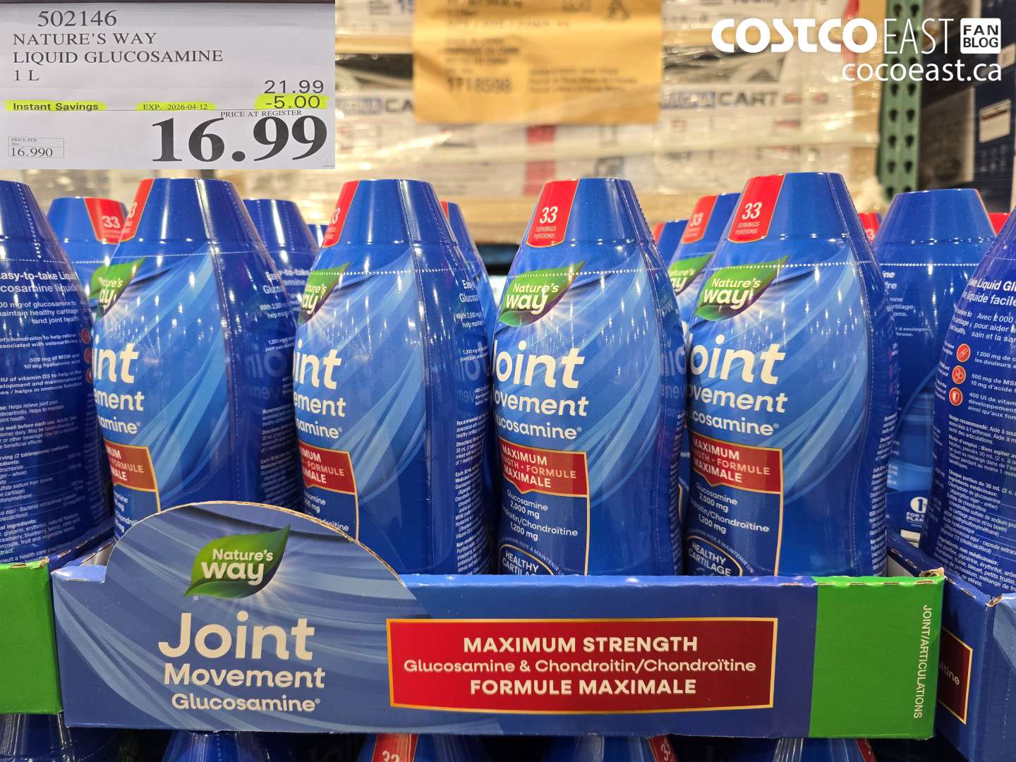 502146 NATURE'S WAY LIQUID GLUCOSAMINE 1 L ($5.00 INSTANT SAVINGS EXPIRES ON 2026-04-12) $16.99