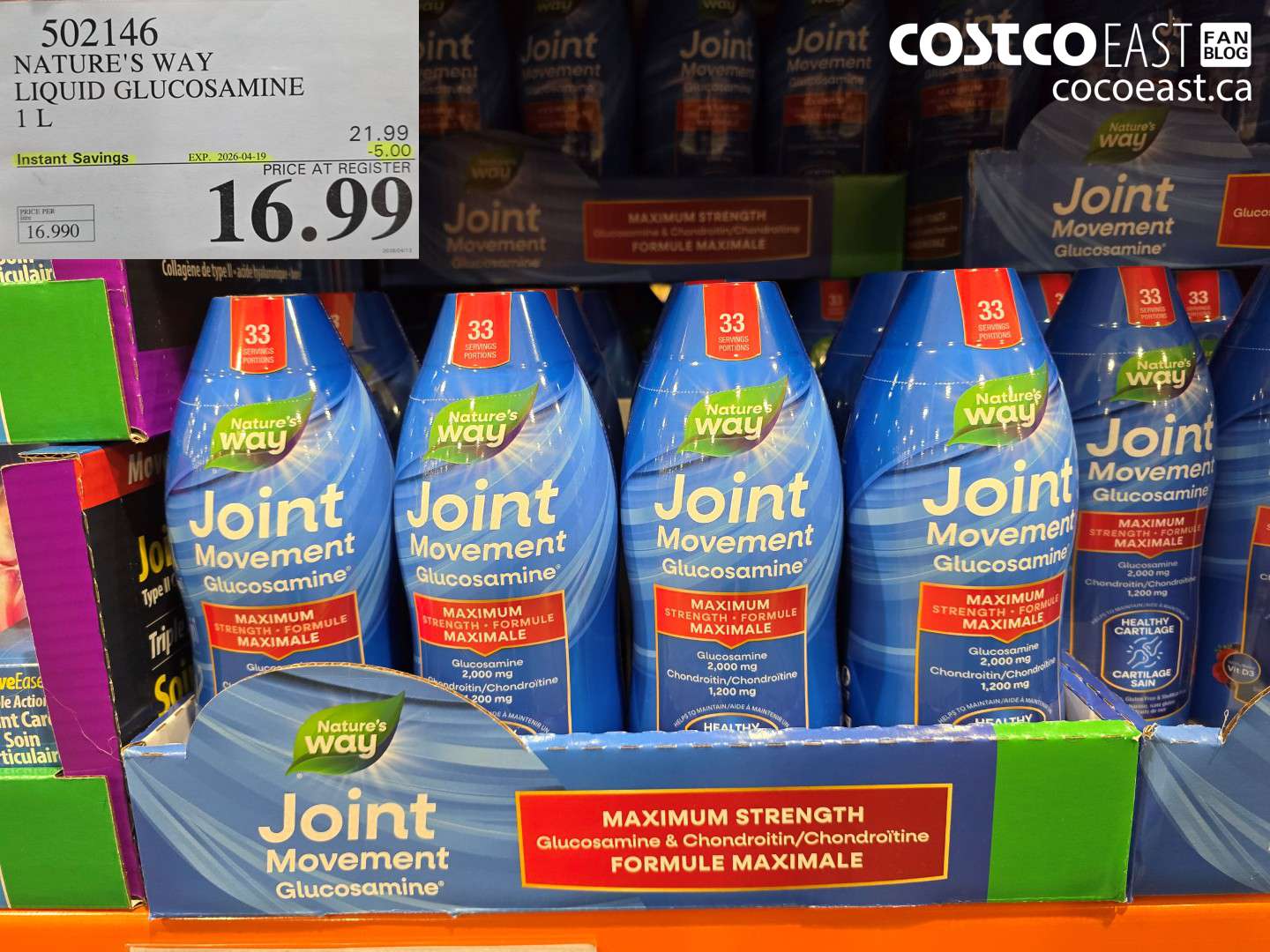 502146 NATURE'S WAY LIQUID GLUCOSAMINE 1 L ($5.00 INSTANT SAVINGS EXPIRES ON 2026-04-19) $16.99