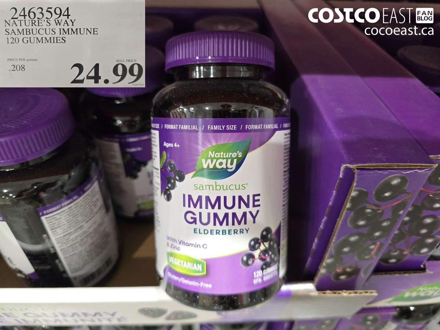 2463594 NATURE'S WAY SAMBUCUS IMMUNE 120 GUMMIES $24.99
