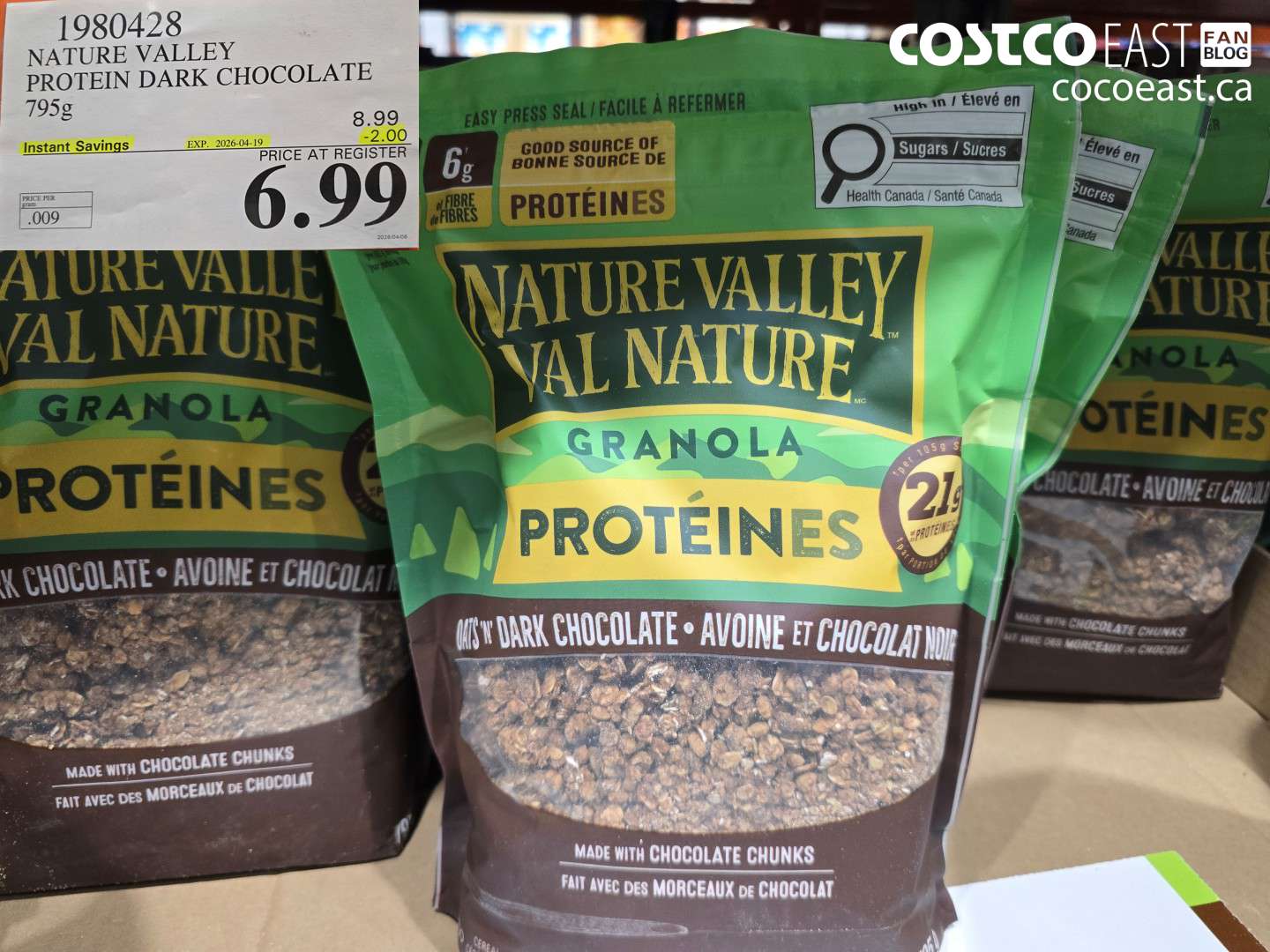 1980428 NATURE VALLEY PROTEIN DARK CHOCOLATE 795G ($2.00 INSTANT SAVINGS EXPIRES ON 2026-04-19) $6.99