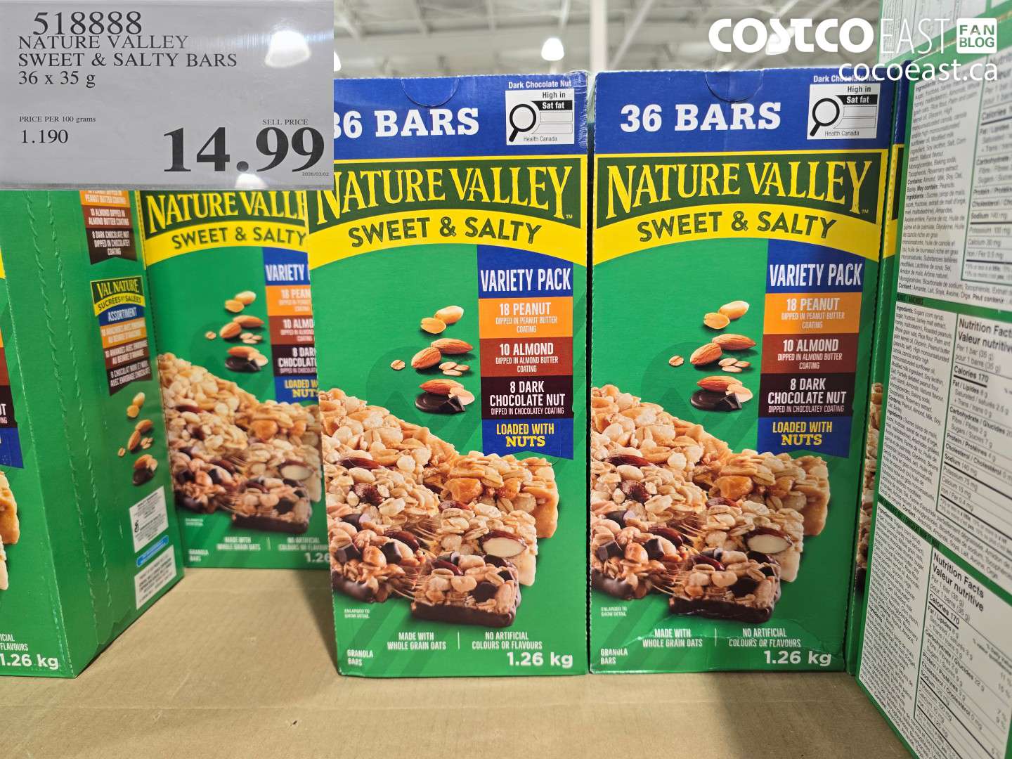 518888 NATURE VALLEY SWEET & SALTY BARS 36 X 35 G $14.99