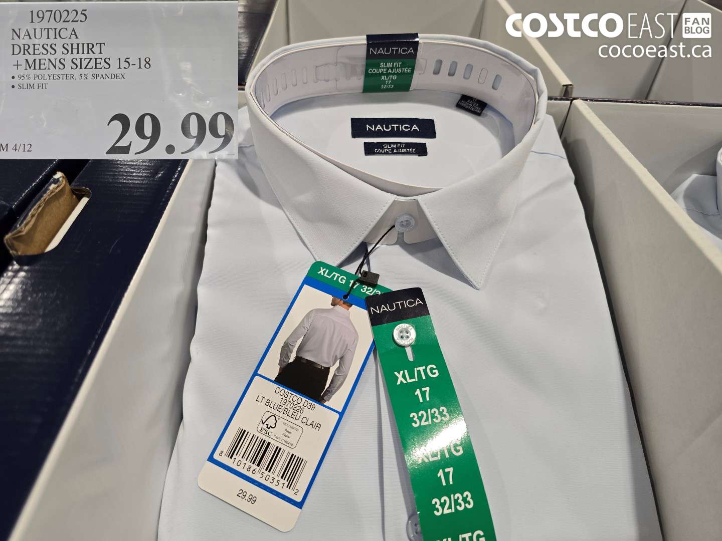 1970225 NAUTICA DRESS SHIRT + MENS SIZES 15-18 $29.99