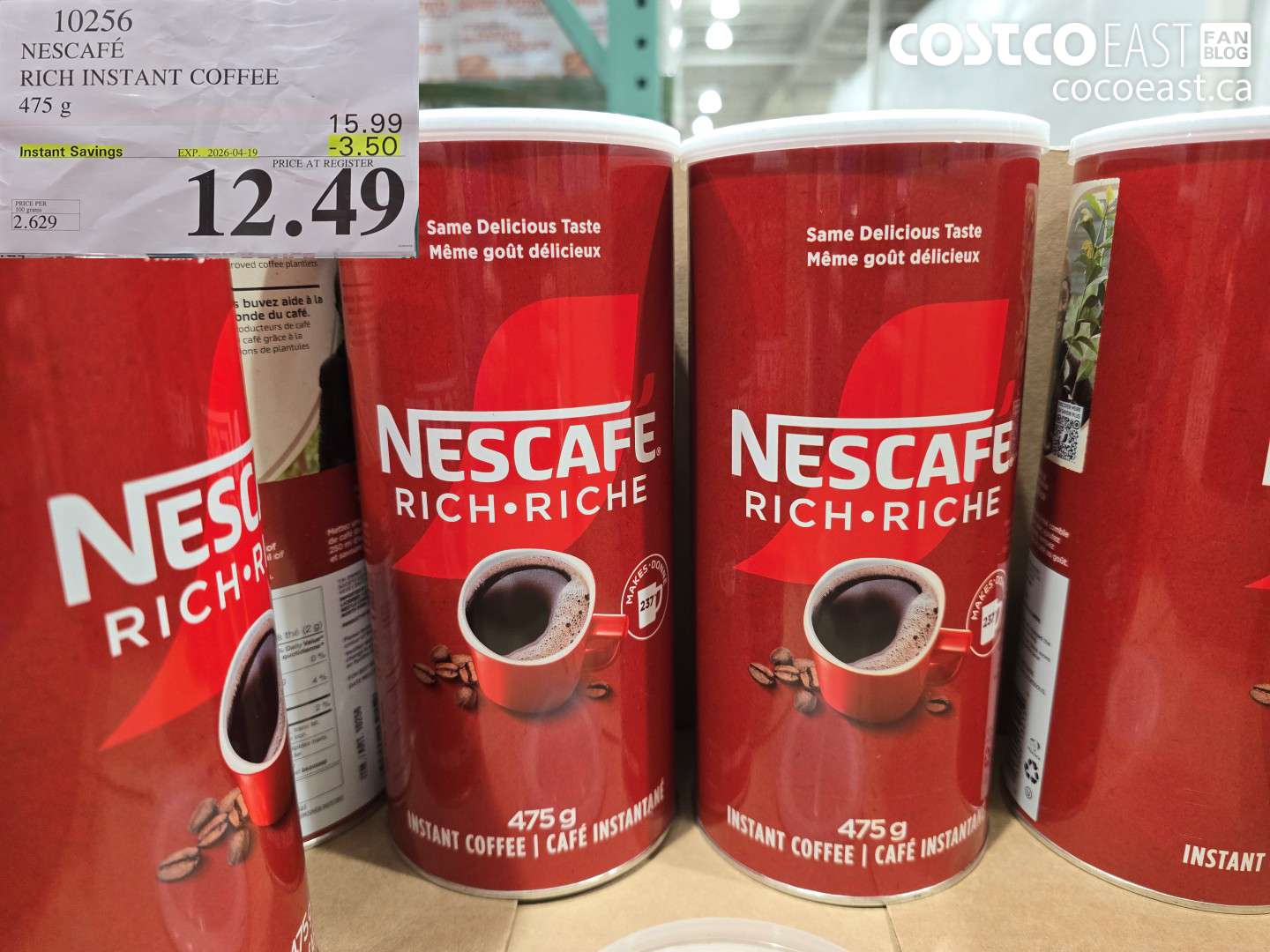 10256 NESCAFÉ RICH INSTANT COFFEE 475 G ($3.50 INSTANT SAVINGS EXPIRES ON 2026-04-19) $12.49