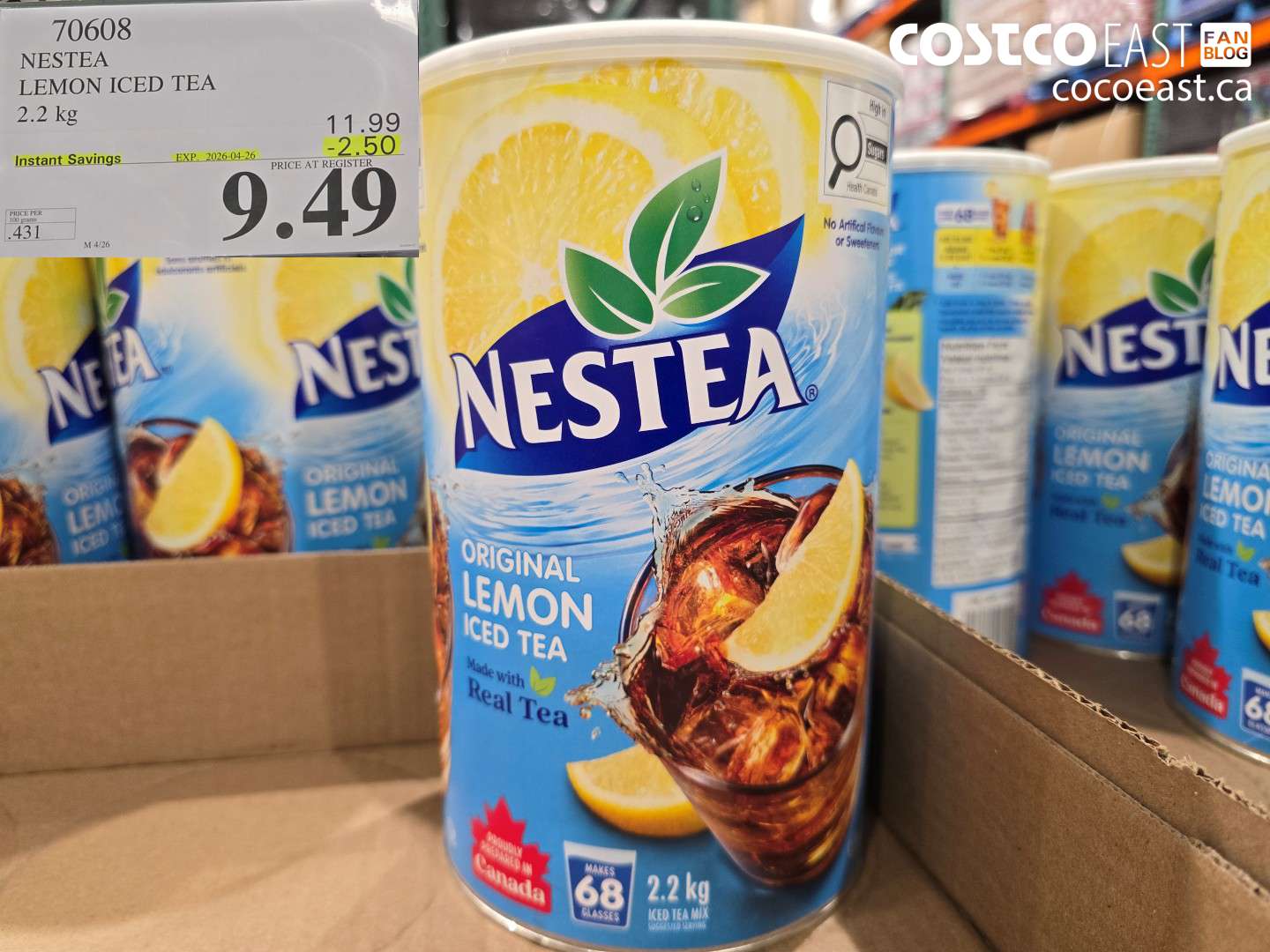 70608 NESTEA LEMON ICED TEA 2.2 KG ($2.50 INSTANT SAVINGS EXPIRES ON 2026-04-26) $9.49