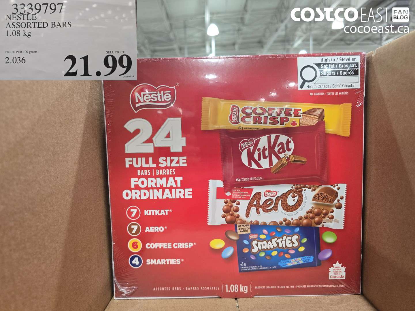 3339797 NESTLE ASSORTED BARS 1.08 KG $21.99