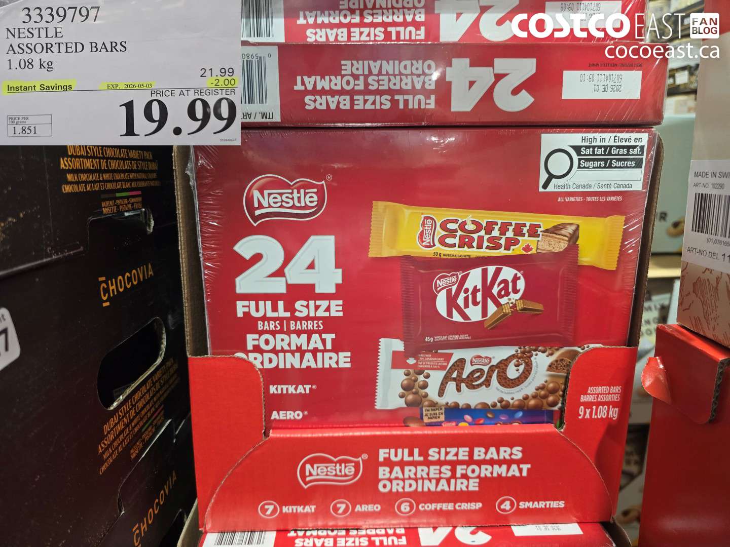 3339707 NESTLE ASSORTED BARS 1.08 KG ($2.00 INSTANT SAVINGS EXPIRES ON 2026-05-03) $19.99