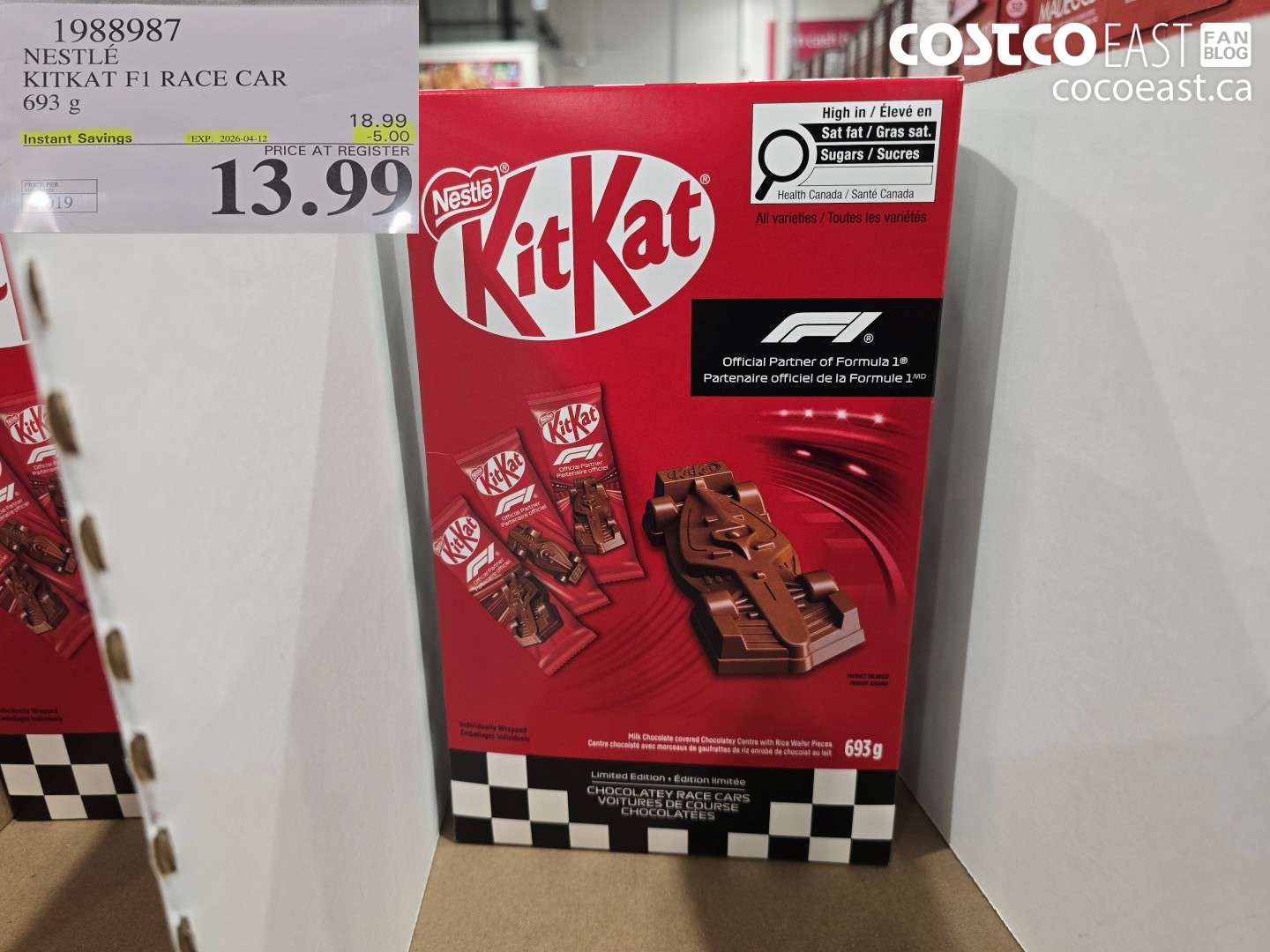 1988987 NESTLE KITKAT F1 RACE CAR 693 G ($5.00 INSTANT SAVINGS EXPIRES ON 2026-04-12) $13.99