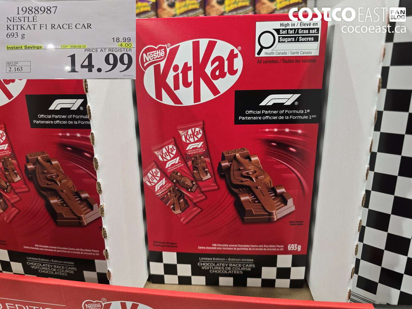 1988987 NESTLE KITKAT F1 RACE CAR 693 G ($4.00 INSTANT SAVINGS EXPIRES ON 2026-04-15) $14.99