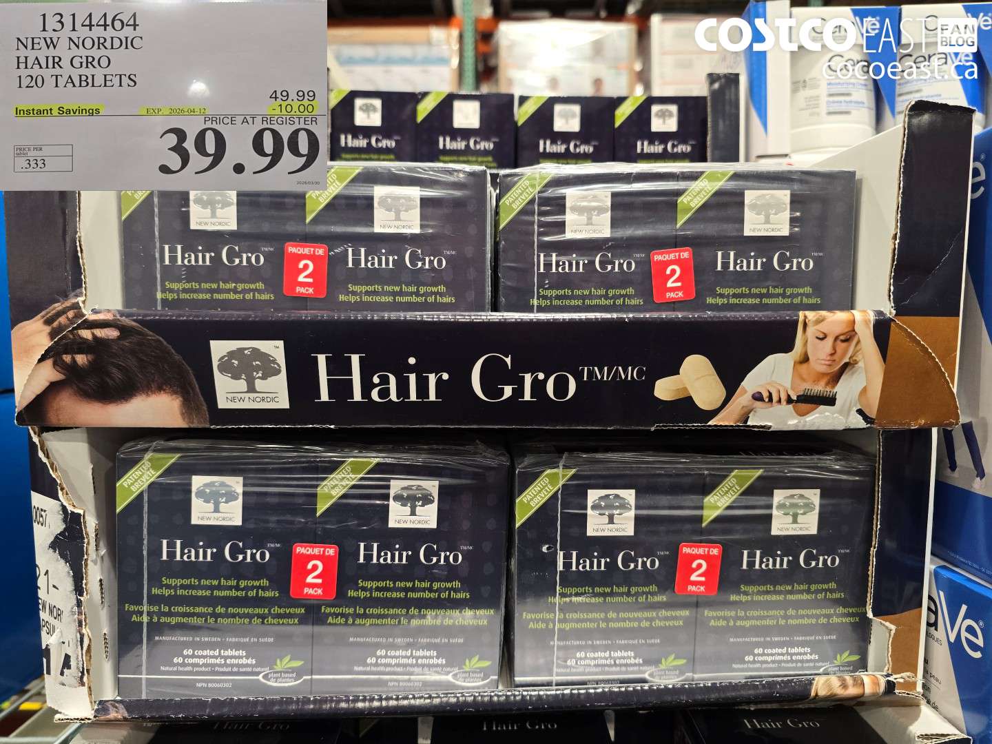 13114464 NEW NORDIC HAIR GRO 120 TABLETS ($10.00 INSTANT SAVINGS EXPIRES ON 2026-04-12) $39.99