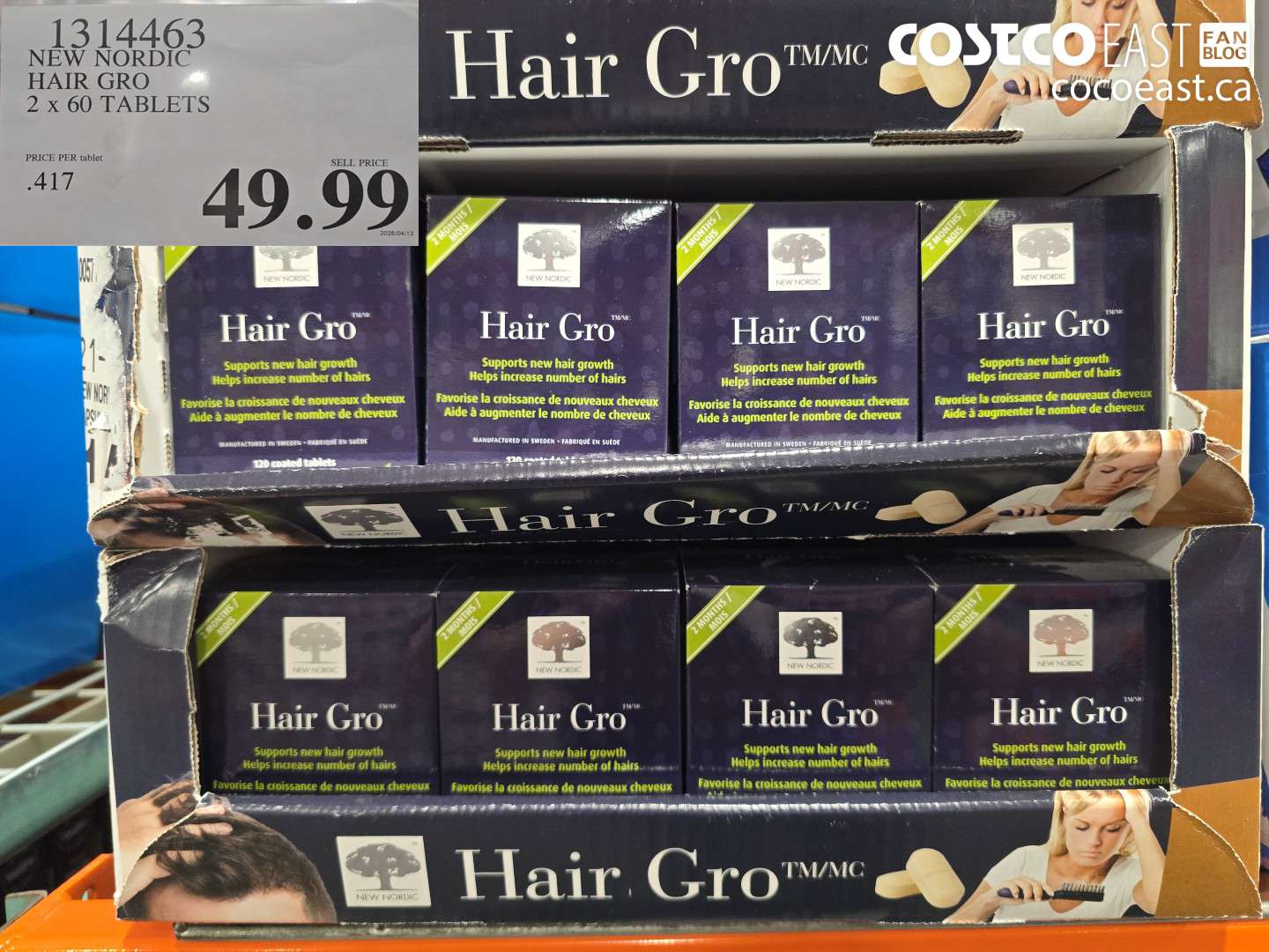 1314463 NEW NORDIC HAIR GRO 2 X 60 TABLETS $49.99