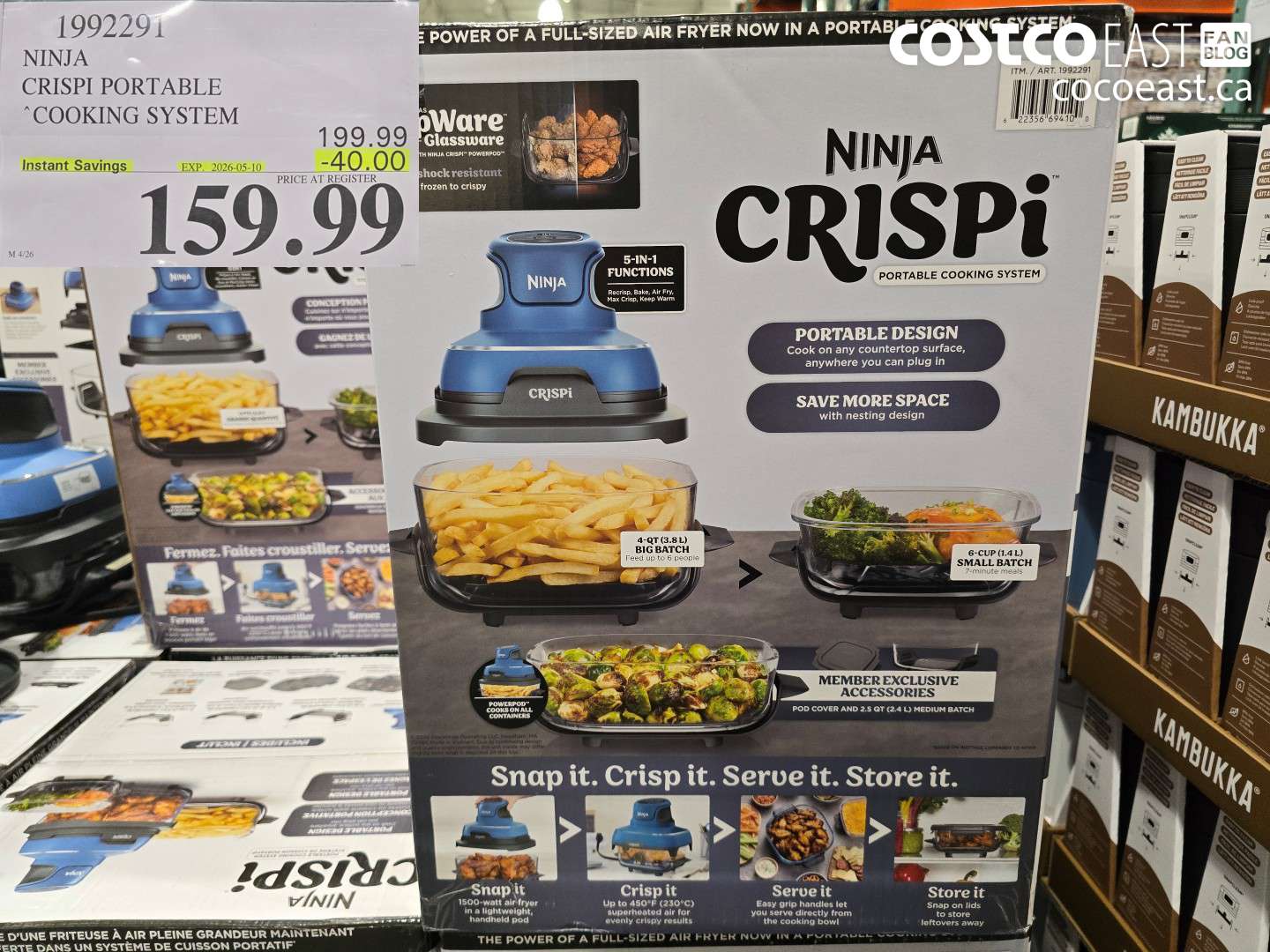 1992291 NINJA CRISPI PORTABLE COOKING SYSTEM ($40.00 INSTANT SAVINGS EXPIRES ON 2026-05-10) $159.99