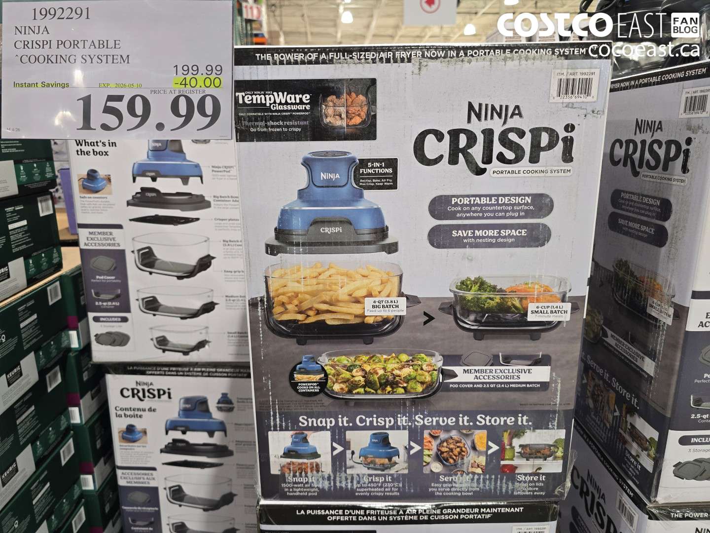 1992291 NINJA CRISPI PORTABLE COOKING SYSTEM ($40.00 INSTANT SAVINGS EXPIRES ON 2026-05-10) $159.99