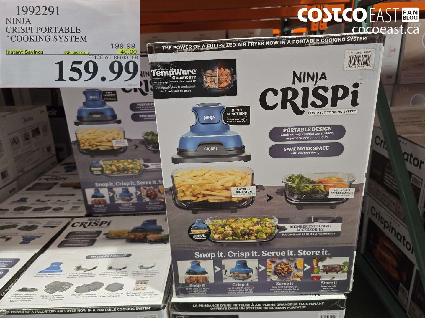 1992291 NINJA CRISP PORTABLE COOKING SYSTEM ($40.00 INSTANT SAVINGS EXPIRES ON 2026-05-10) $159.99