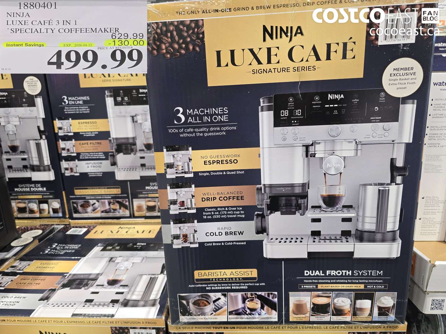1880401 NINJA LUXE CAFE 3 IN 1 SPECIALTY COFFEEMAKER ($130.00 INSTANT SAVINGS EXPIRES ON 2026-04-12) $499.99