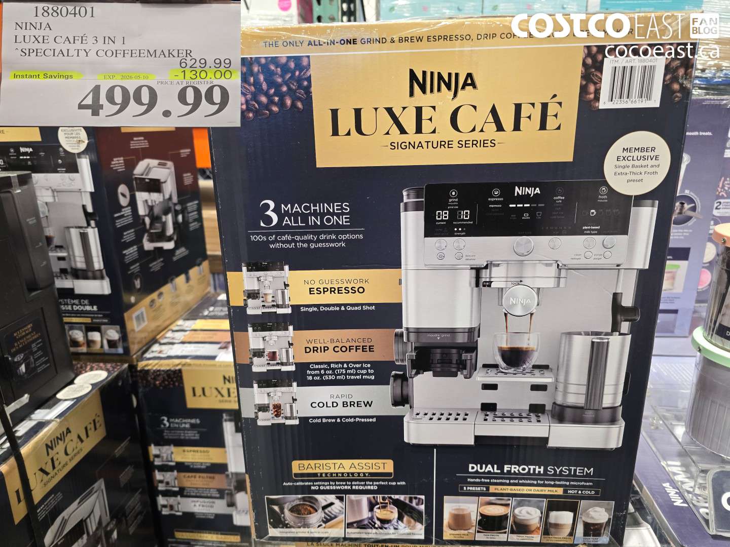 1880401 NINJA LUXE CAFÉ 3 IN 1 SPECIALTY COFFEEMAKER ($130.00 INSTANT SAVINGS EXPIRES ON 2026-05-10) $499.99