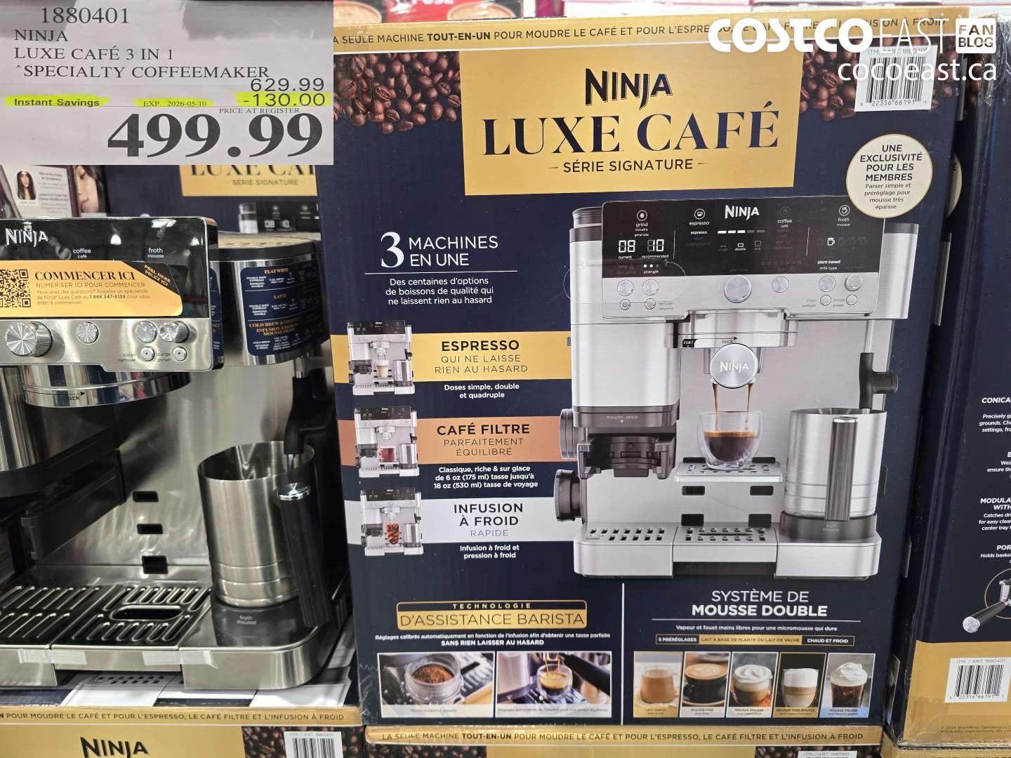 1880401 NINJA LUXE CAFÉ 3 IN 1 SPECIALTY COFFEEMAKER ($130.00 INSTANT SAVINGS EXPIRES ON 2026-05-10) $499.99