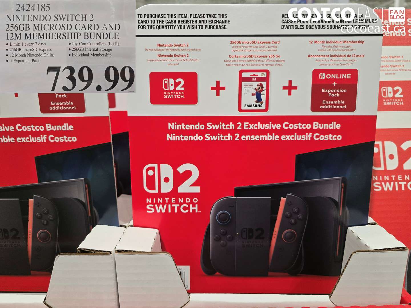 2424185 NINTENDO SWITCH 2 256GB MICROSD CARD AND 12M MEMBERSHIP BUNDLE $739.99