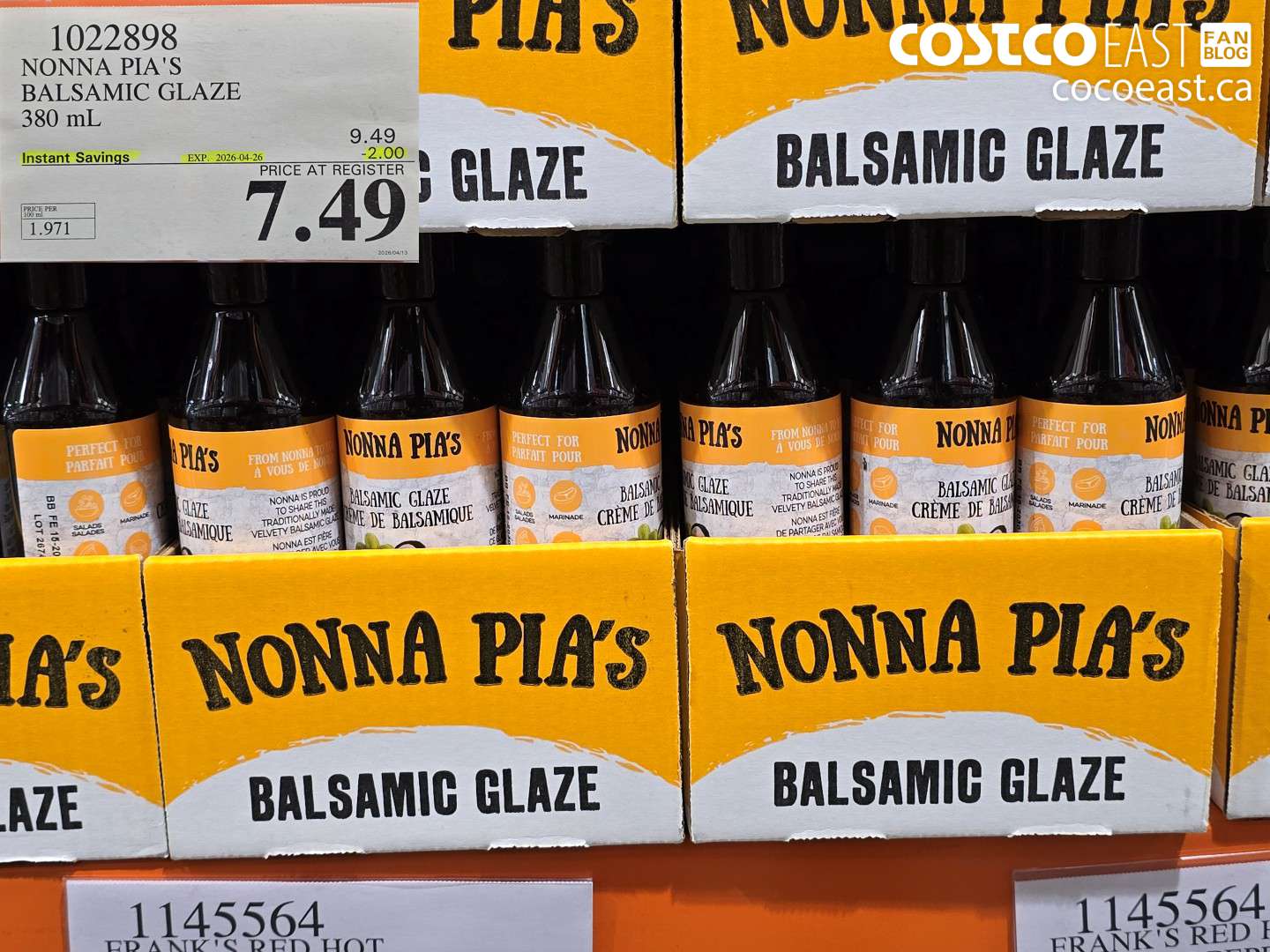 1022898 NONNA PIA'S BALSAMIC GLAZE 380 ML ($2.00 INSTANT SAVINGS EXPIRES ON 2026-04-26) $7.49