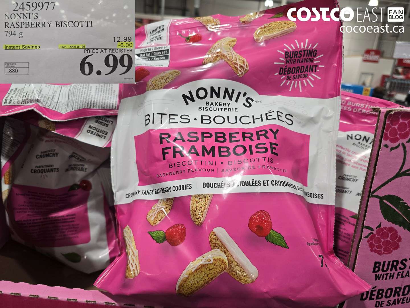 2459977 NONNI'S RASPBERRY BISCOTTI ($6.00 INSTANT SAVINGS EXPIRES ON 2026-04-26) $6.99