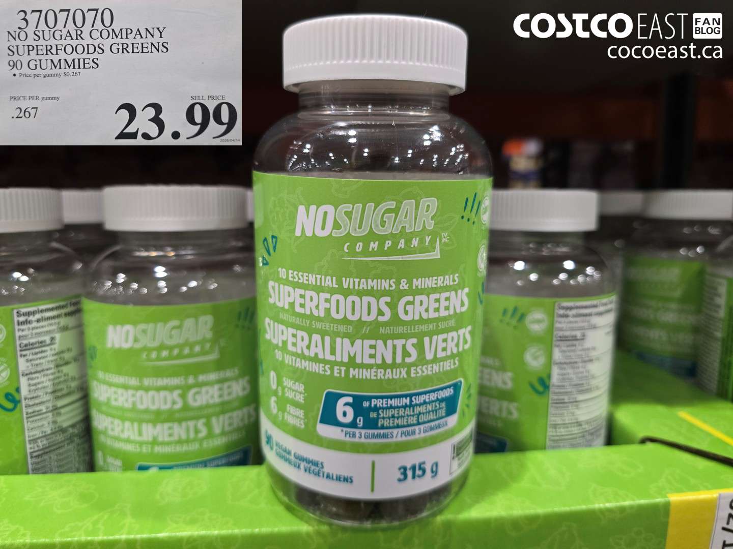 3707070 NO SUGAR COMPANY SUPERFOODS GREENS 90 GUMMIES $23.99