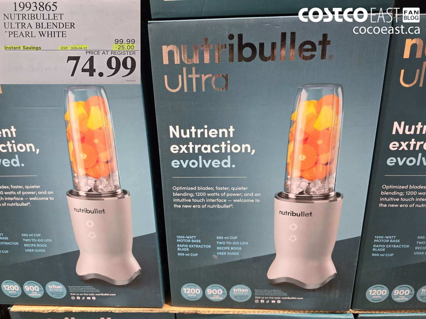 1993865 NUTRIBULLET ULTRA BLENDER PEARL WHITE ($25.00 INSTANT SAVINGS EXPIRES ON 2026-04-12) $74.99