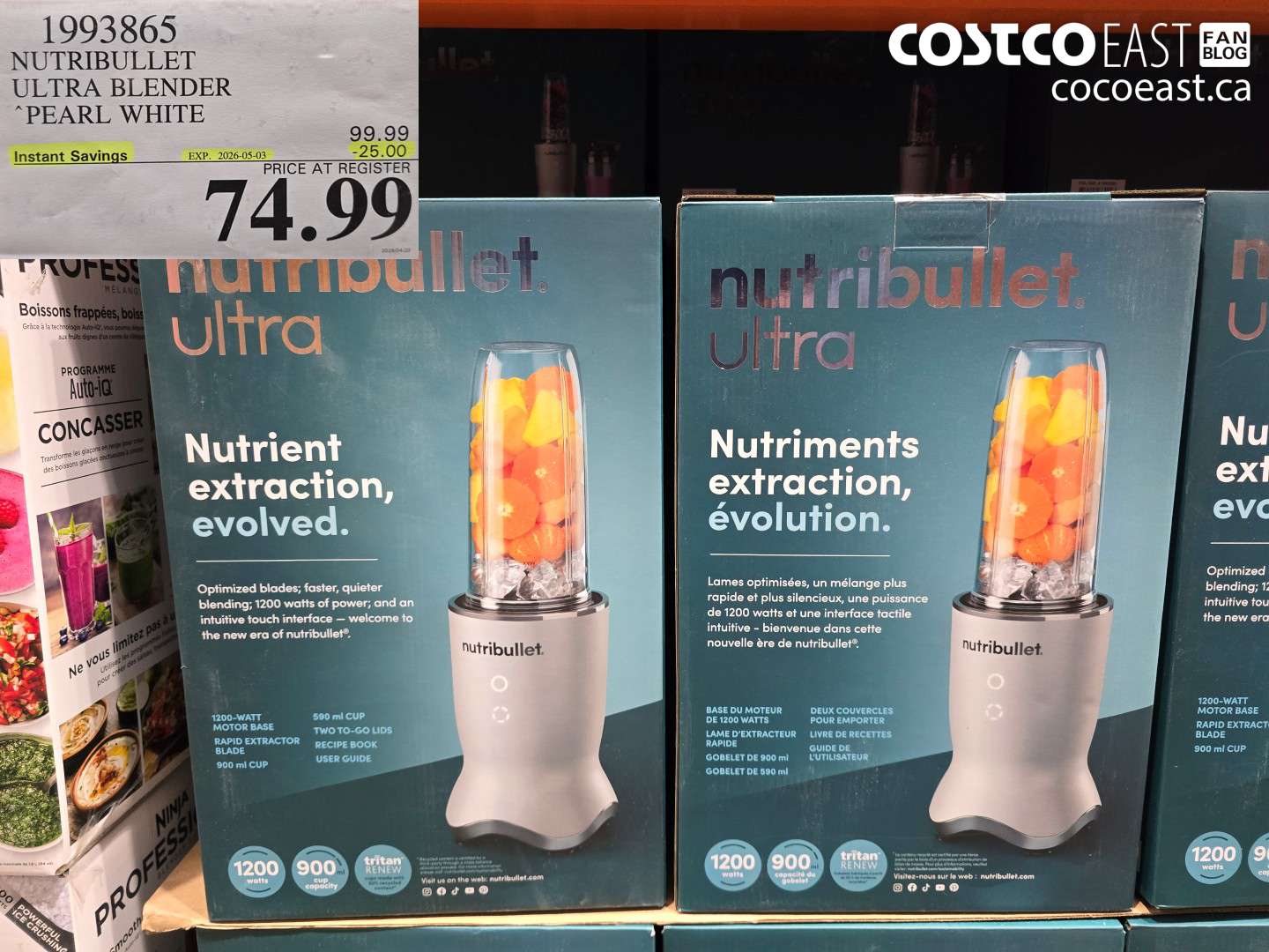 1993865 NUTRIBULLET ULTRA BLENDER PEARL WHITE ($25.00 INSTANT SAVINGS EXPIRES ON 2026-05-03) $74.99