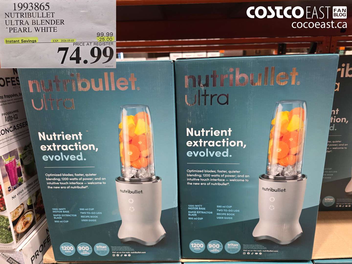 1993865 NUTRIBULLET ULTRA BLENDER PEARL WHITE ($25.00 INSTANT SAVINGS EXPIRES ON 2026-05-03) $74.99