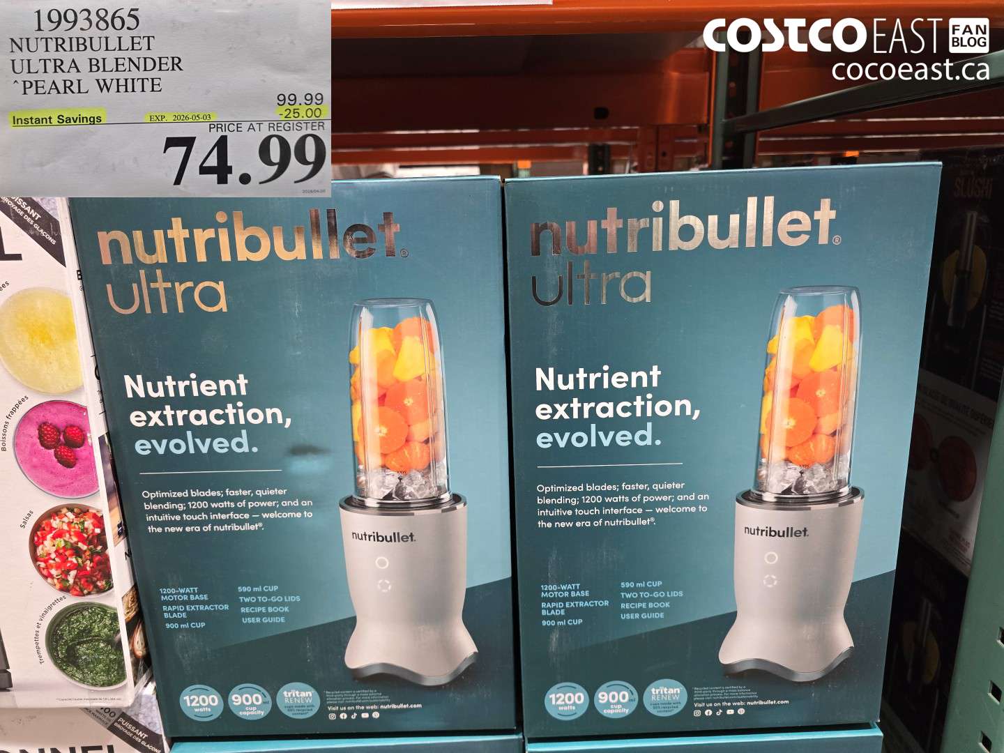 1993865 NUTRIBULLET ULTRA BLENDER PEARL WHITE ($25.00 INSTANT SAVINGS EXPIRES ON 2026-05-03) $74.99