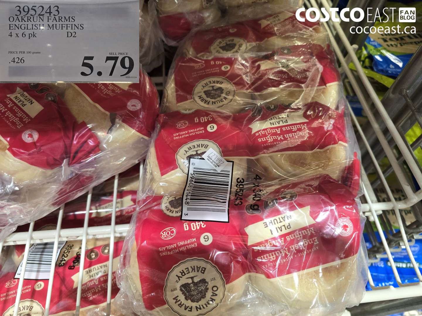 3952413 OAKRUN FARMS ENGLISH MUFFINS $5.79