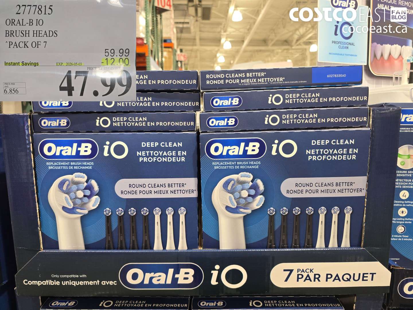 2777815 ORAL-B 10 BRUSH HEADS PACK OF 7 ($12.00 INSTANT SAVINGS EXPIRES ON 2026-05-03) $47.99