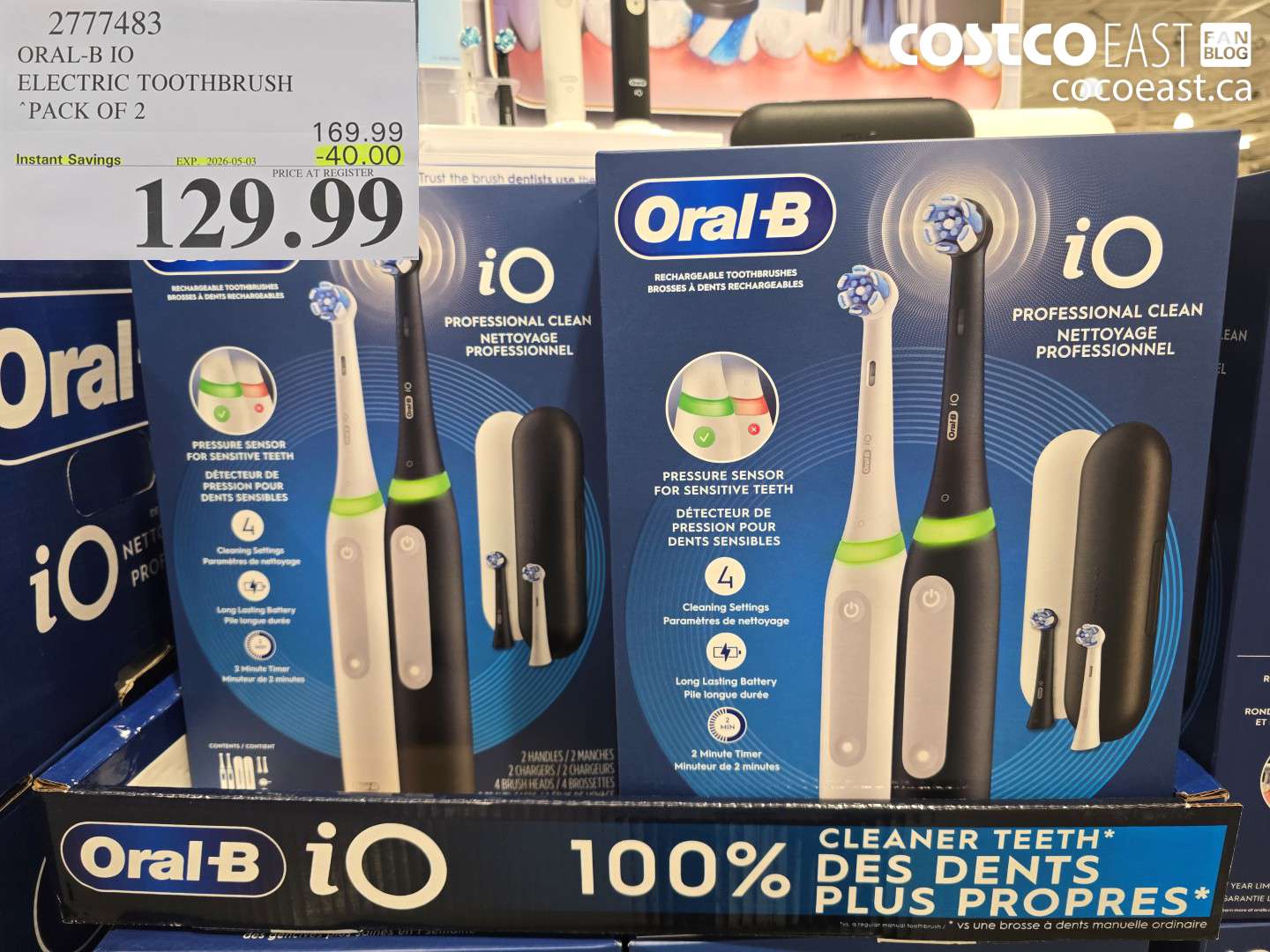 2777483 ORAL-B IO ELECTRIC TOOTHBRUSH PACK OF 2 ($40.00 INSTANT SAVINGS EXPIRES ON 2026-05-03) $129.99