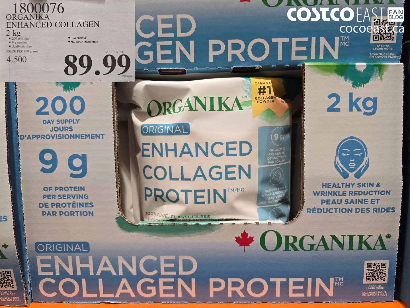1800076 ORGANIKA ENHANCED COLLAGEN 2 KG $89.99