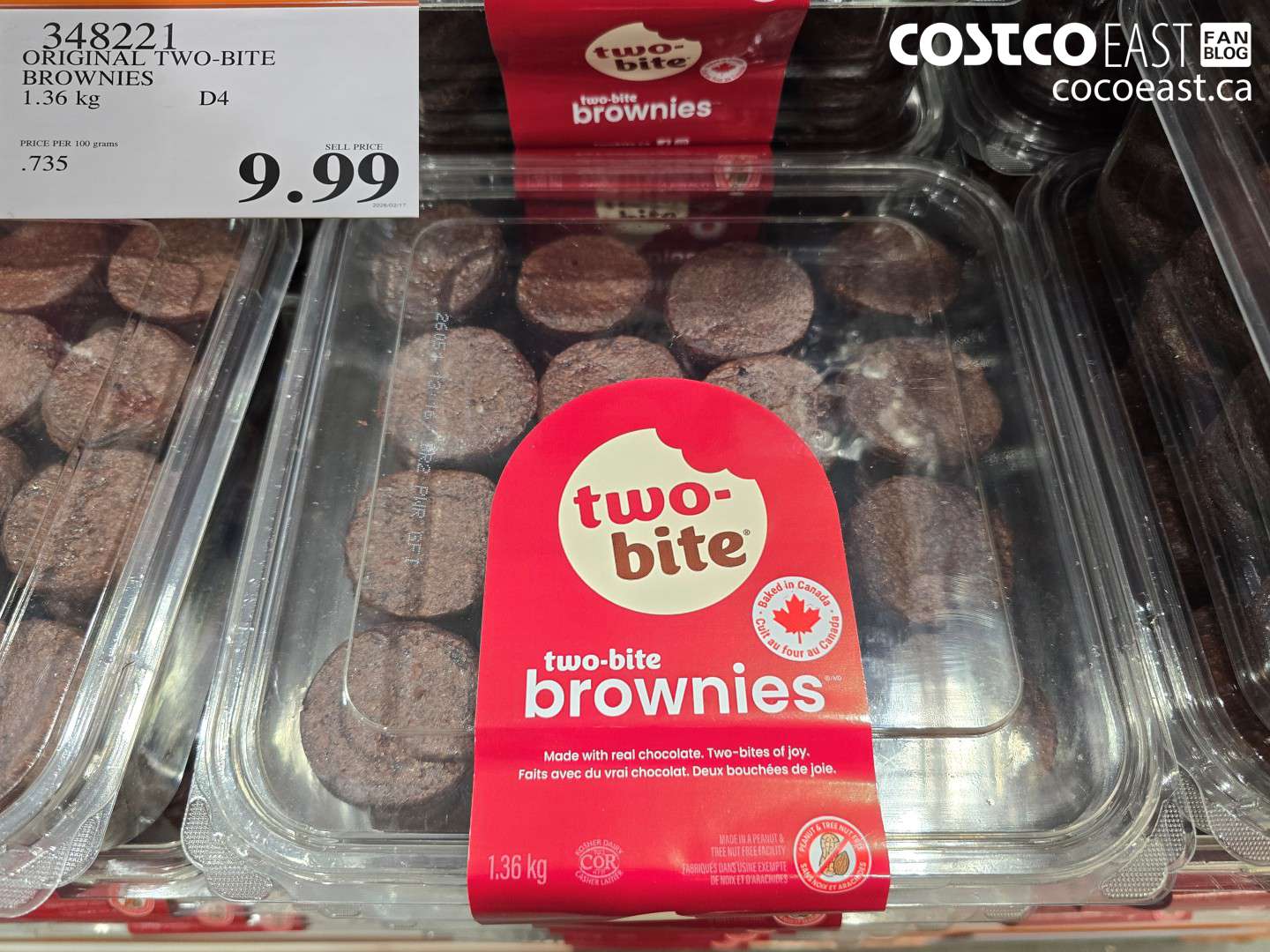 348221 ORIGINAL TWO-BITE BROWNIES 1.36 KG $9.99