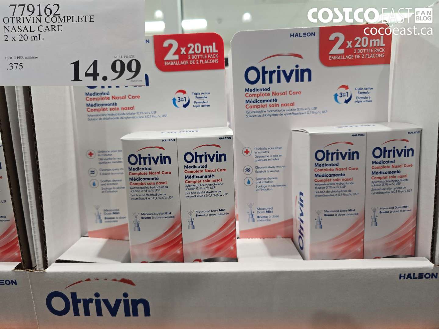 7719162 OTRIVIN COMPLETE NASAL CARE 2 X 20 ML $14.99