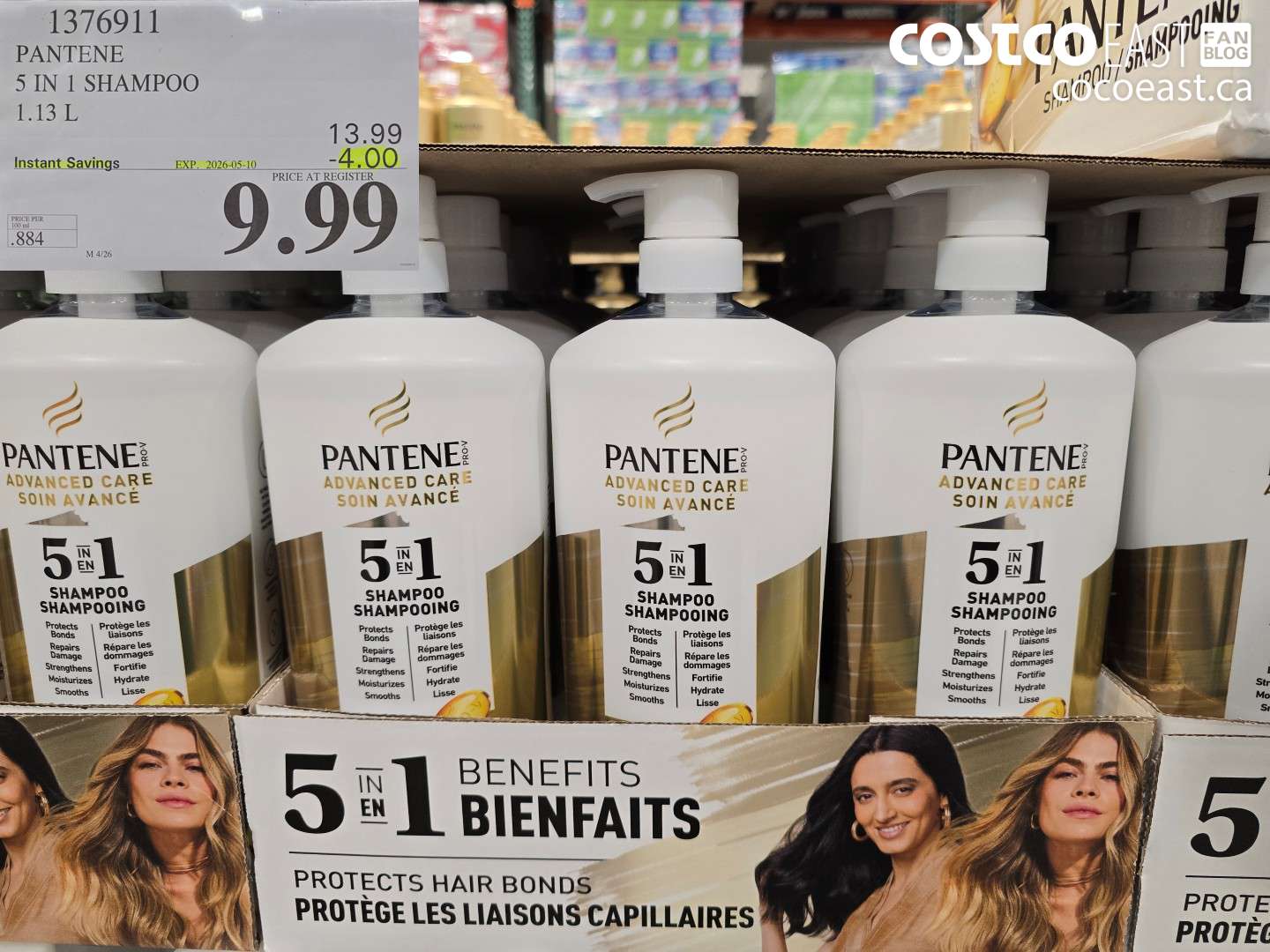 1376911 PANTENE 5 IN 1 SHAMPOO 1.13 L ($4.00 INSTANT SAVINGS EXPIRES ON 2026-05-10) $9.99