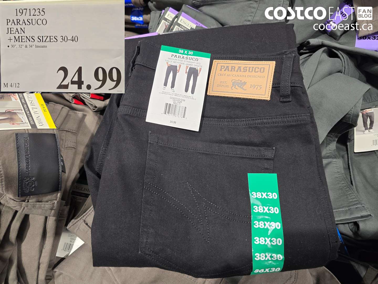 1971235 PARASUCO JEAN + MENS SIZES 30-40 $24.99