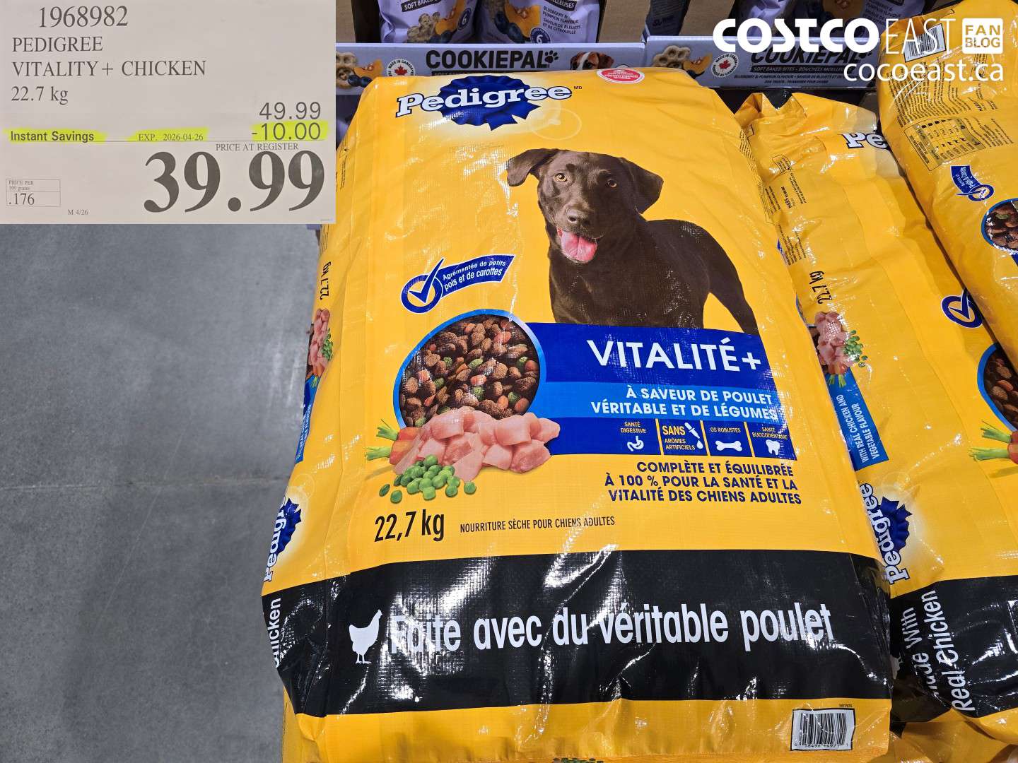 1968982 PEDIGREE VITALITY + CHICKEN 22.7 KG ($10.00 INSTANT SAVINGS EXPIRES ON 2026-04-26) $39.99