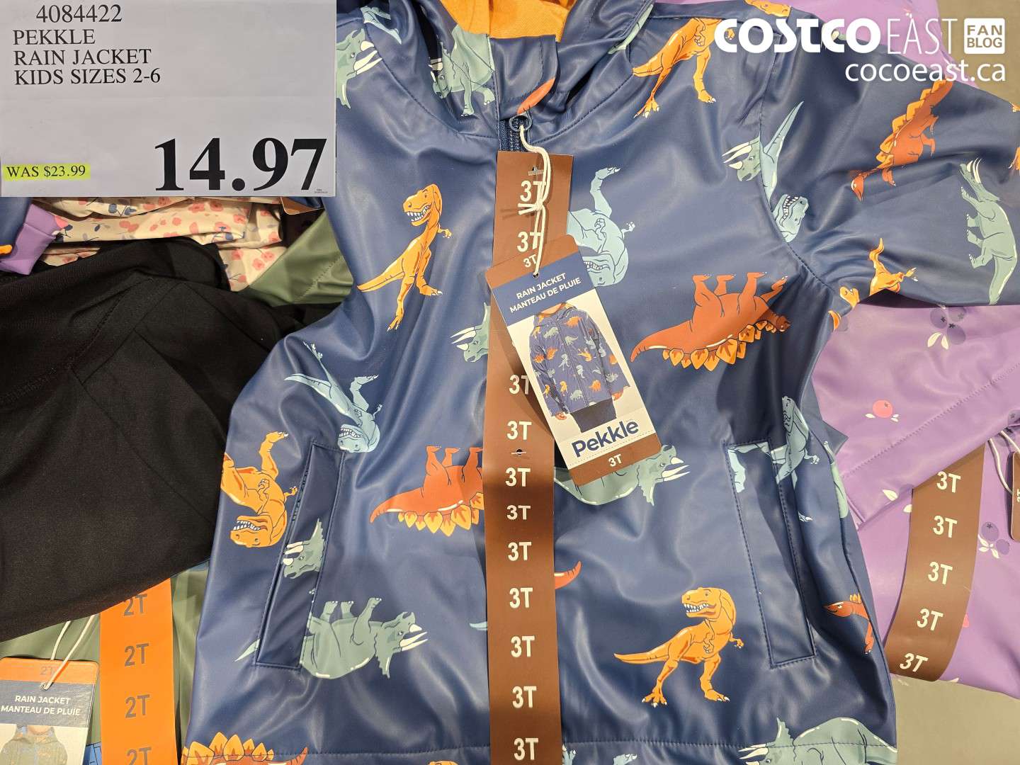 4084422 PEKKLE RAIN JACKET KIDS SIZES 2-6 $14.97