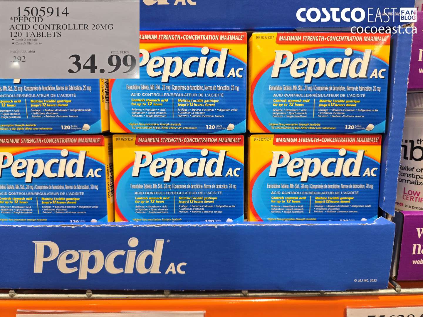 15059114 PEPCID ACID CONTROLLER 20MG 120 TABLETS $34.99
