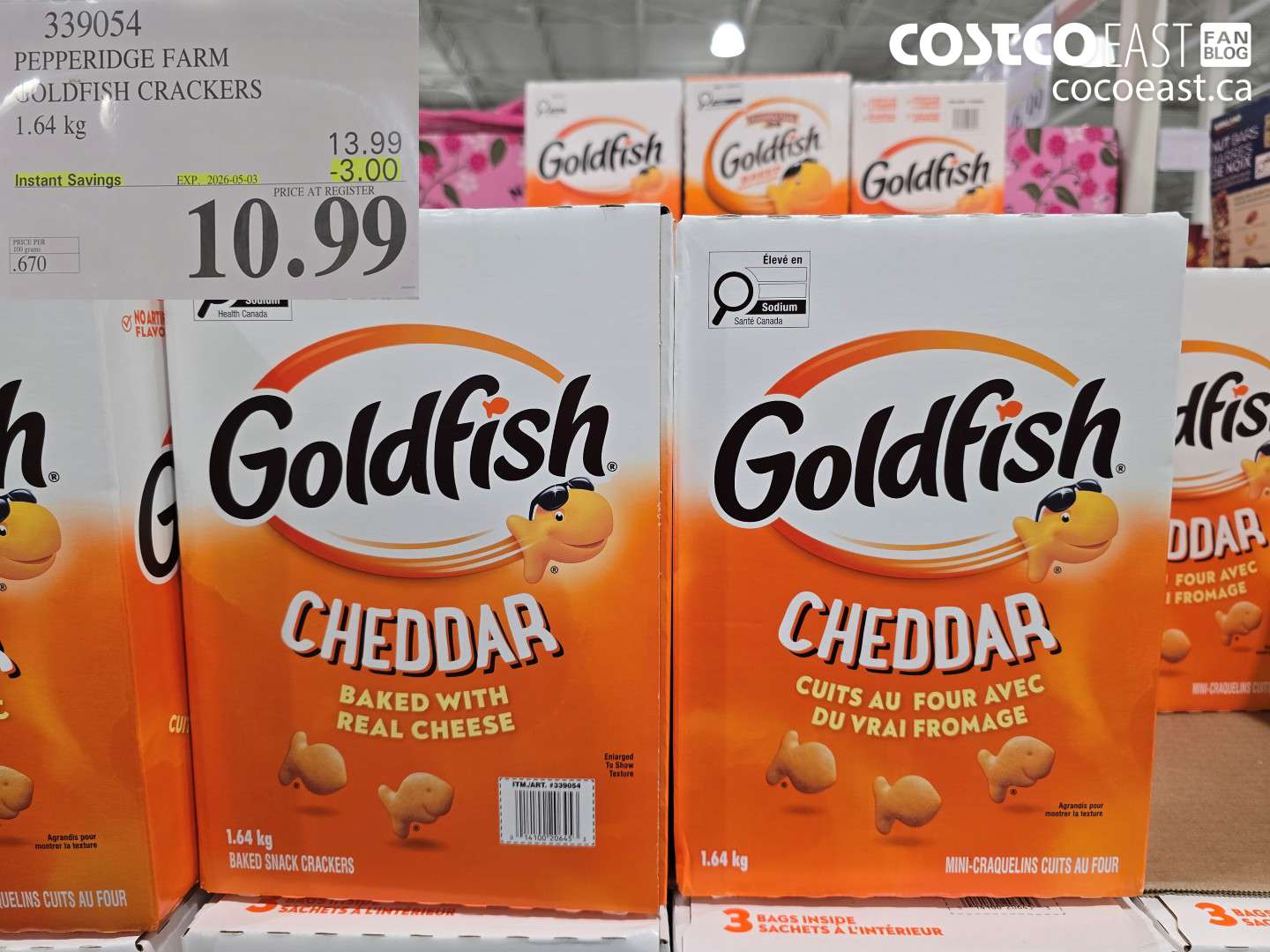 339054 PEPPERIDGE FARM GOLDFISH CRACKERS 1.64 KG ($3.00 INSTANT SAVINGS EXPIRES ON 2026-05-03) $10.99