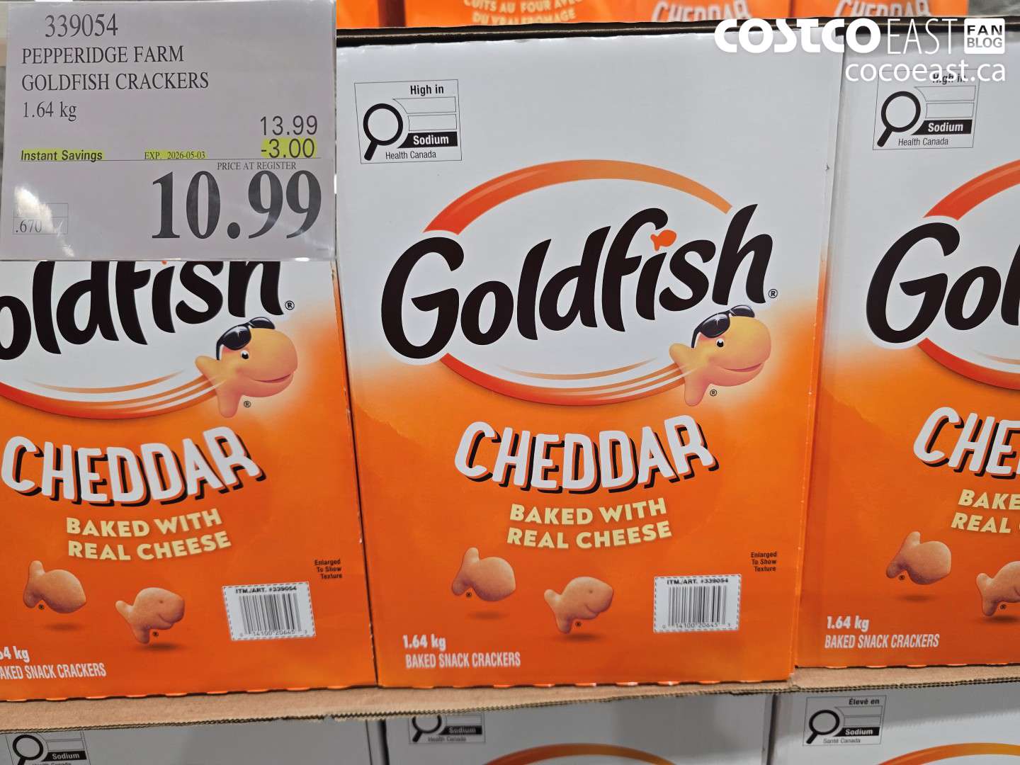339054 PEPPERIDGE FARM GOLDFISH CRACKERS 1.64 KG ($3.00 INSTANT SAVINGS EXPIRES ON 2026-05-03) $10.99