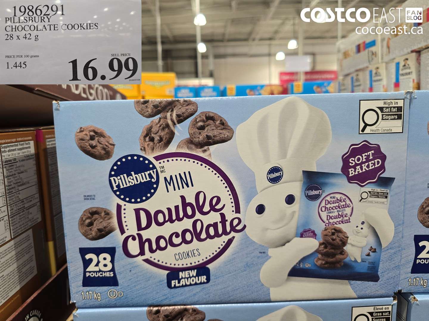 1986291 PILLSBURY CHOCOLATE COOKIES 28 X 42 G $16.99